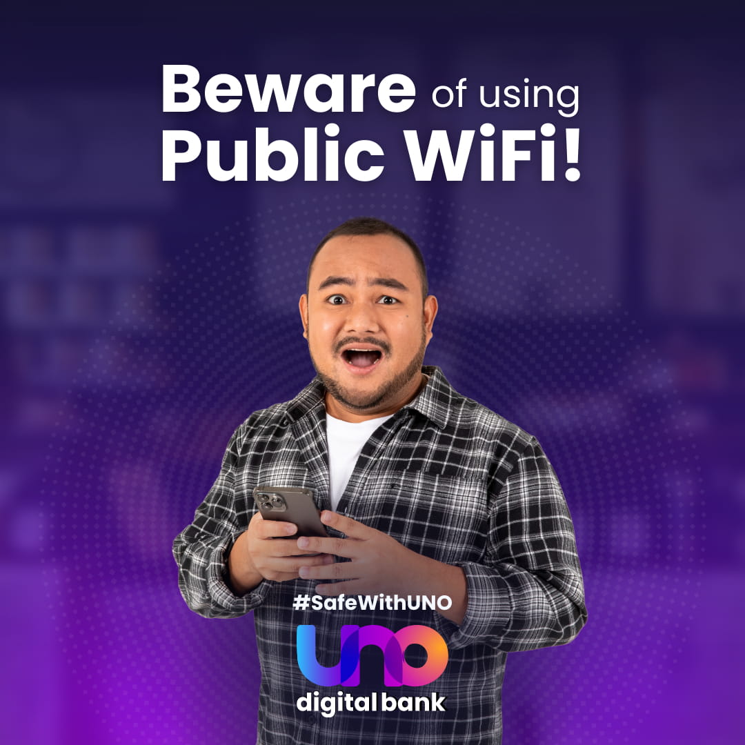 uno digital bank avoid using public wifi for online transactions