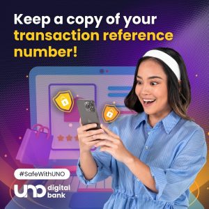Save your transaction reference number