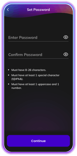 uno digital bank cellphone set password app screen dark mode 1